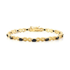 Brazalete en plata con Zafiro negro