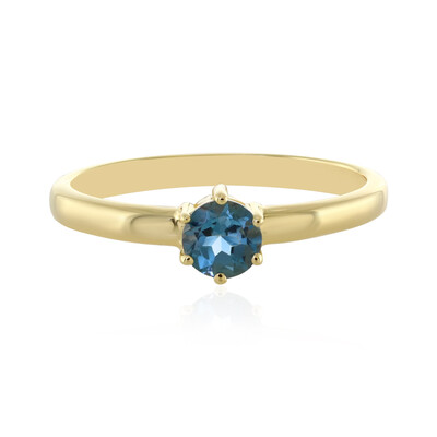 Anillo en plata con Topacio azul de Londres