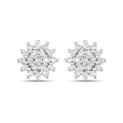 Pendientes en plata con Diamante I3 (J)