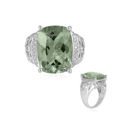 Anillo en plata con Amatista verde