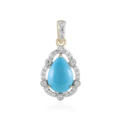 Colgante en oro con Turquesa bella durmiente