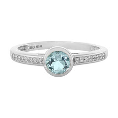 Anillo en plata con Topacio azul cielo