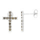 Pendientes en plata con Diamante chocolate