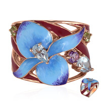 Anillo en plata con Topacio azul cielo