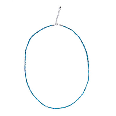 Collar en plata con Apatita azul neón