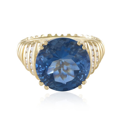 Anillo en oro con Fluorita de color cambiante (de Melo)