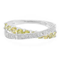 Anillo en plata con Turmalina cuprífera