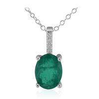 Collar en plata con Cuarzo verde bosque