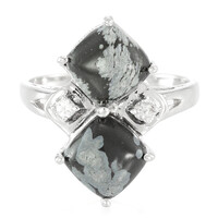 Anillo en plata con Obsidiana Copo de Nieve