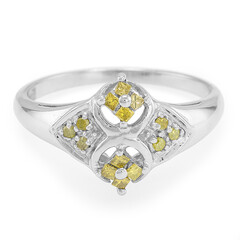 Anillo en plata con Diamante fantasía