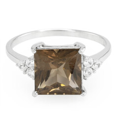 Anillo en plata con Cuarzo ahumado