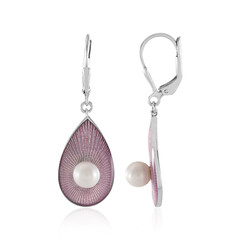 Pendientes en plata con Perla blanca Freshwater (Adela Silber)