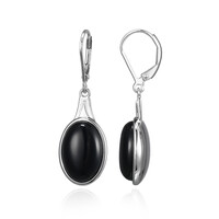 Pendientes en plata con Ágata negro