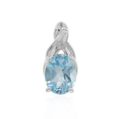Colgante en plata con Topacio azul cielo