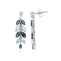Pendientes en plata con Topacio azul de Londres