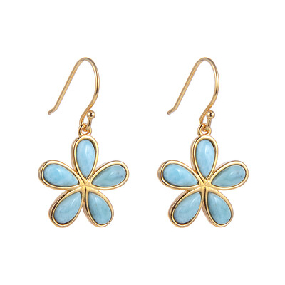 Pendientes en plata con Larimar