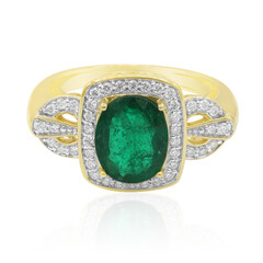 Anillo en oro con Esmeralda de Zambia