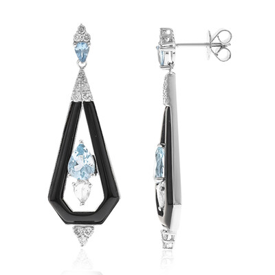 Pendientes en oro con Aguamarina de Brasill AAA (CIRARI)