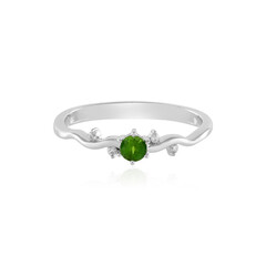 Anillo en plata con Diópsido de Rusia