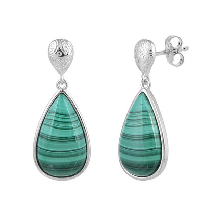 Pendientes en plata con Malaquita