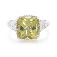Anillo en plata con Cuarzo oliva