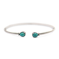 Brazalete en plata con Campitos turquesas (Anne Bever)