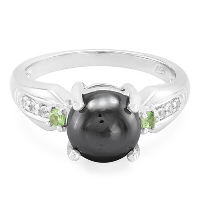 Anillo en plata con Hematita negra