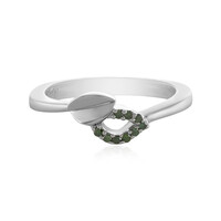 Anillo en plata con Diamante verde I2