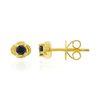 Pendientes en oro con Espinela azul
