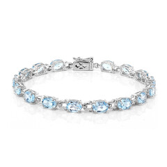 Brazalete en plata con Topacio azul cielo