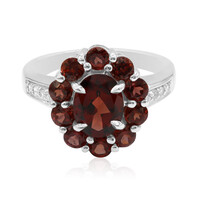 Anillo en plata con Granate de Mozambique