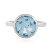 Anillo en plata con Topacio azul cielo