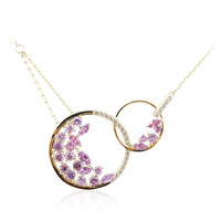 Collar en oro con Zafiro de Ceilán púrpura no calentado