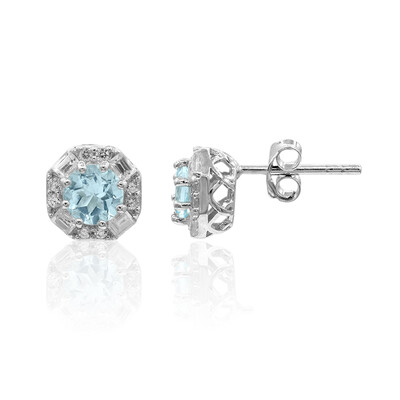 Pendientes en plata con Topacio azul cielo