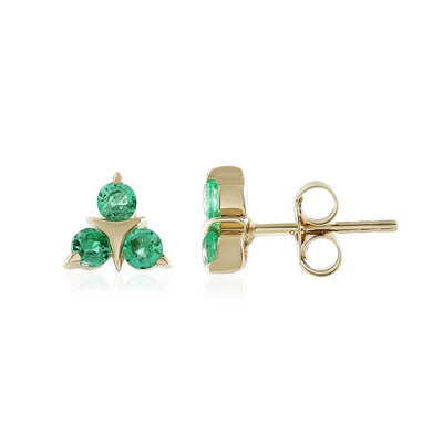 Pendientes en oro con Esmeralda de Rusia (de Melo)