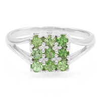 Anillo en plata con Granate verde menta de Merelani
