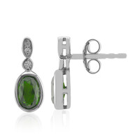 Pendientes en plata con Diópsido de Rusia