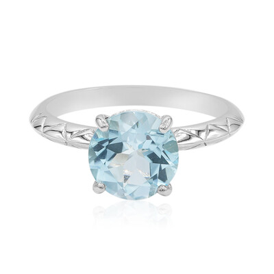 Anillo en plata con Topacio azul cielo