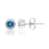 Pendientes en plata con Aguamarina Santa María