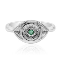 Anillo en plata con Esmeralda de Zambia
