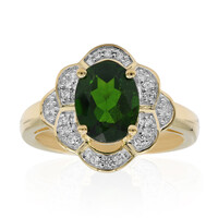 Anillo en oro con Diópsido de Rusia