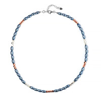 Collar en plata con Hematita azul
