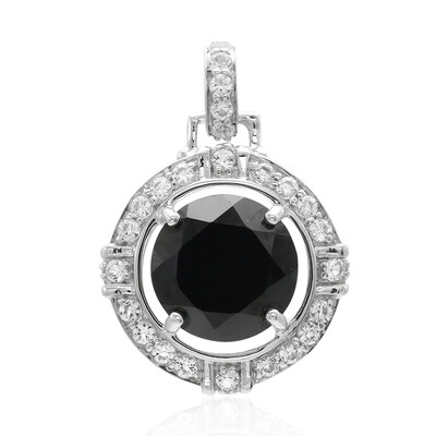Colgante en plata con Espinela negra