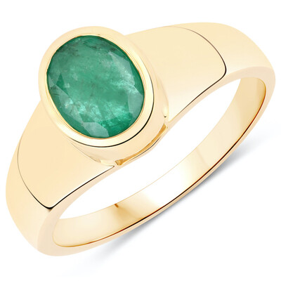 Anillo en oro con Esmeralda de Zambia