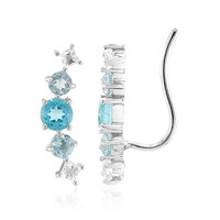 Pendientes en plata con Apatita azul