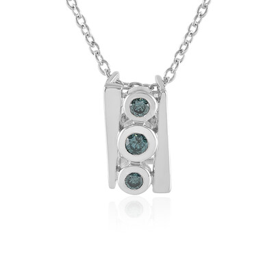 Collar en plata con Diamante azul I2