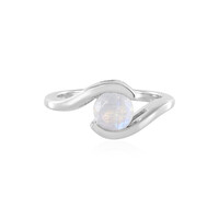 Anillo en plata con Piedra de Luna arcoíris
