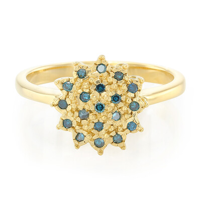 Anillo en plata con Diamante azul rey