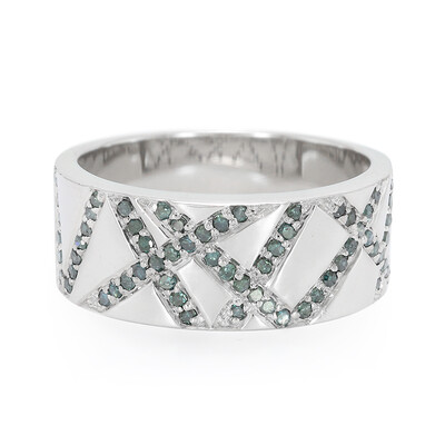 Anillo en plata con Diamante azul rey