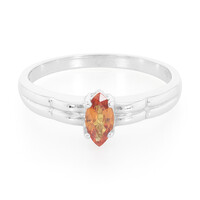 Anillo en plata con Zafiro naranja